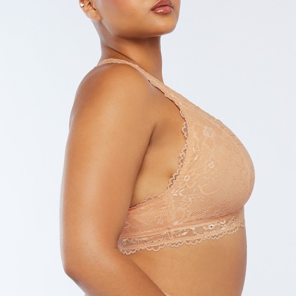 NWT Savage X Fenty Floral Lace Bralette Nude Size 1X - Picture 3 of 12